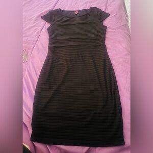 bebe Black Ribbed Strapless Dress